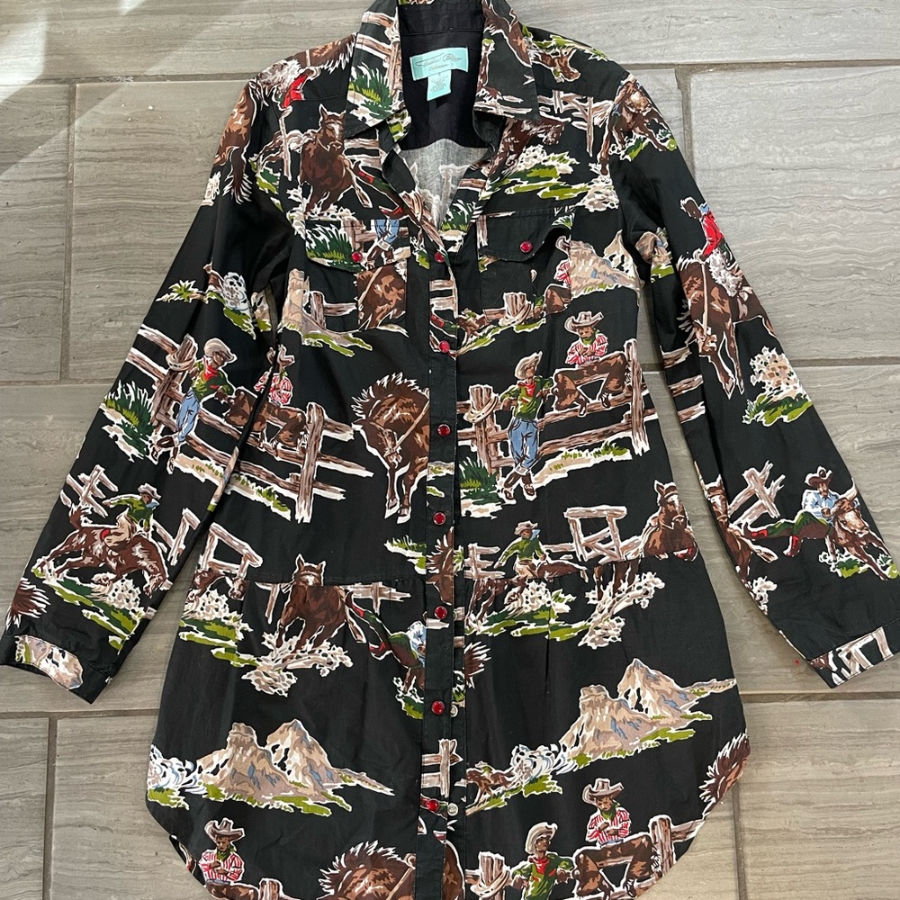 Tasha Polizzi Black Western Print Dress